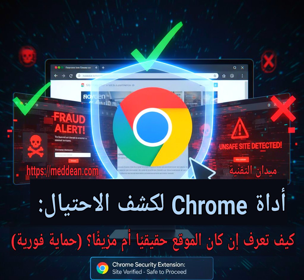 أداة Chrome لكشف الاحتيال: كيف تعرف إن كان الموقع حقيقيًا أم مزيفًا؟ (حماية فورية) حماية فورية: إضافة Chrome التي تخبرك بأمان الموقع قبل النقر (تجنب التصيد) لا تقع في الفخ: تثبيت أداة Chrome لكشف المواقع الاحتيالية والروابط الخبيثة