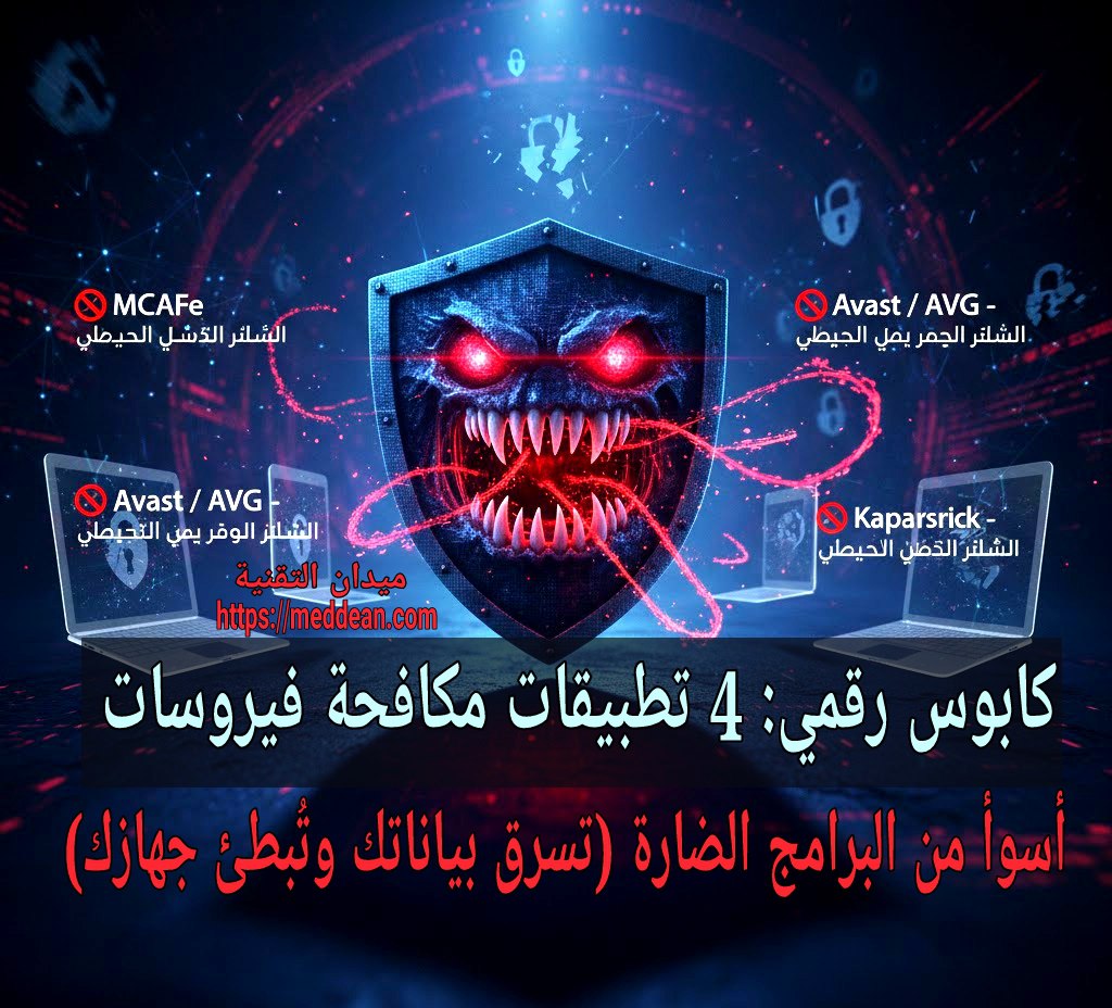 كابوس رقمي: 4 تطبيقات مكافحة فيروسات أسوأ من البرامج الضارة (تسرق بياناتك وتُبطئ جهازك) هل أنت محمي أم مُخترق؟ 4 برامج Antivirus عليك حذفها الآن (جمع البيانات والبطء)